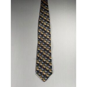 Jimmy Z Jerry Rice Collection One Men Silk Tie Geometric Abstract Gold Blue Pink